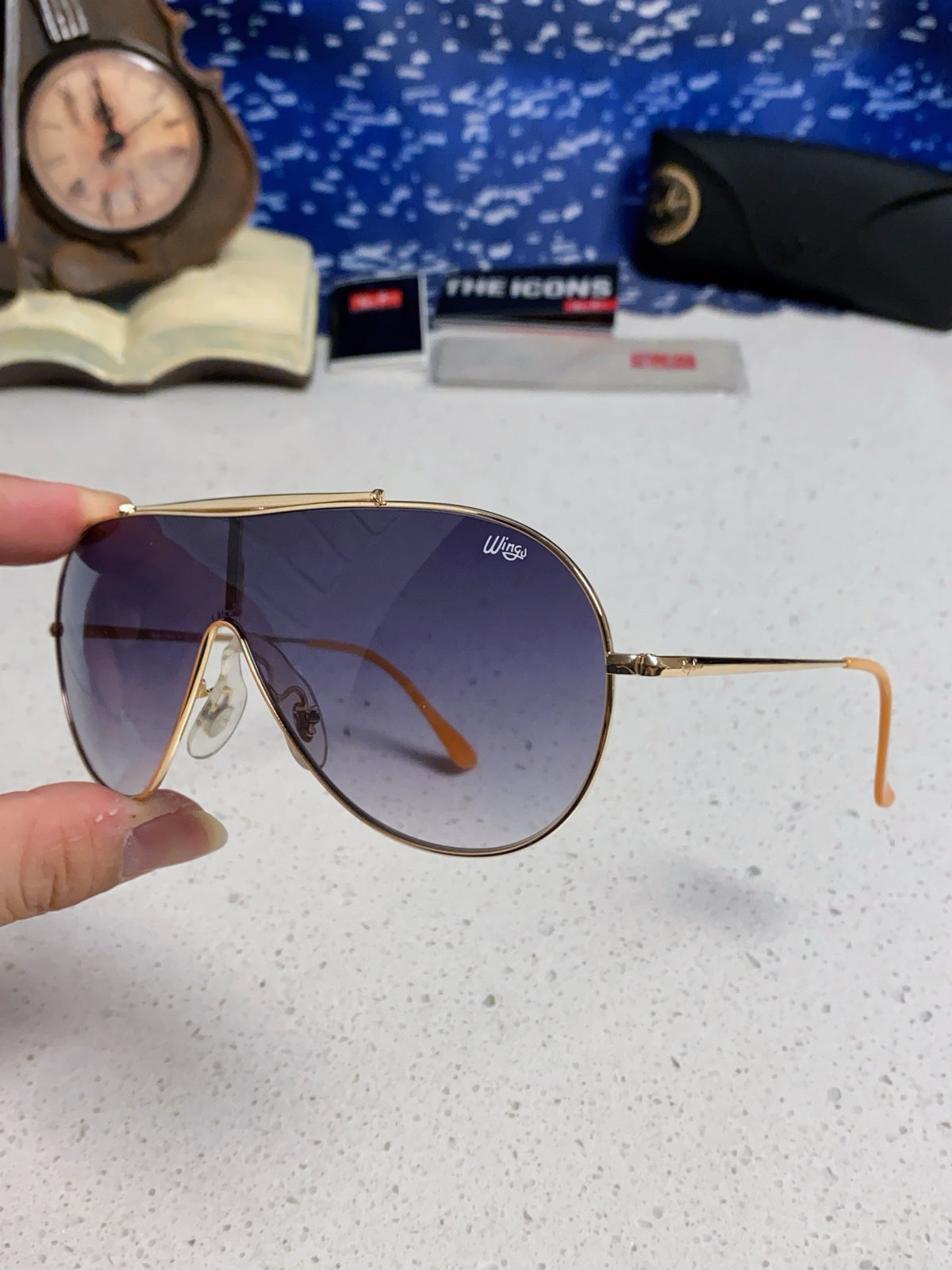 Ray-Ban RB3597 Metal Aviator Blue Lens Sunglasses for Men & Women - detail image 6