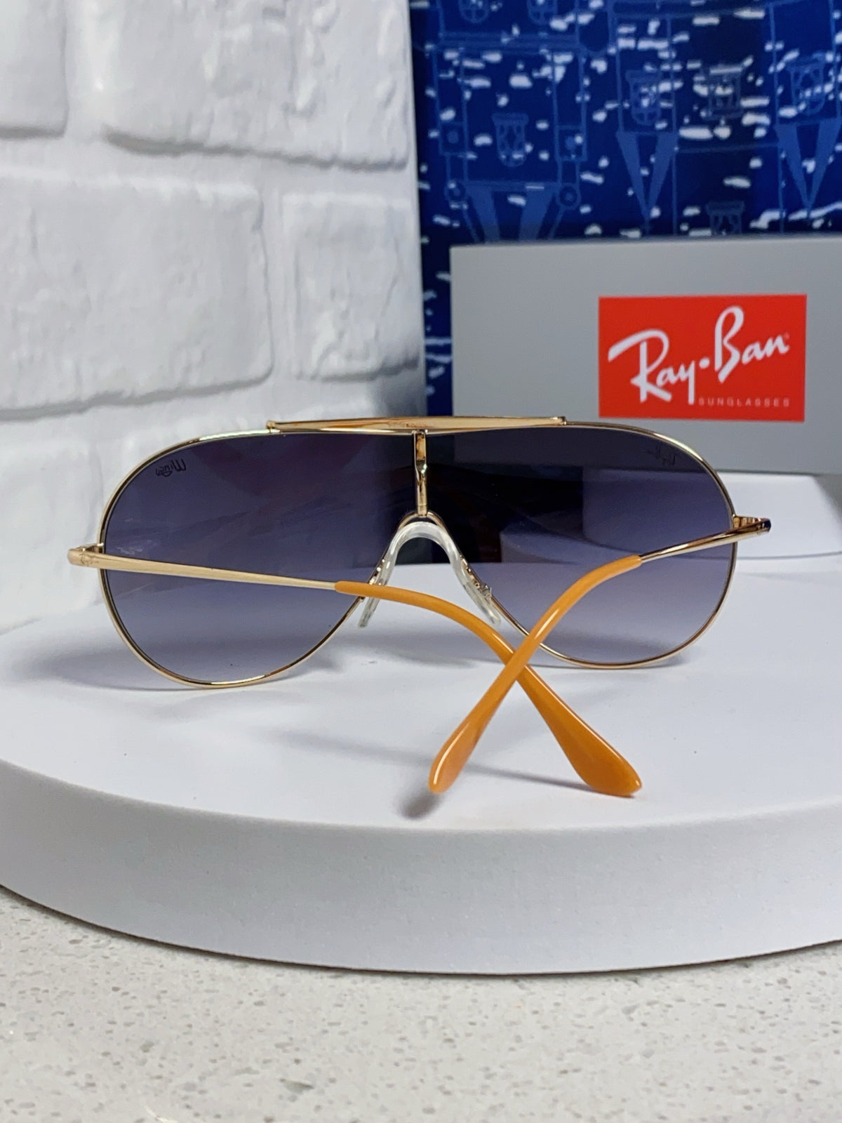 Ray-Ban RB3597 Metal Aviator Blue Lens Sunglasses for Men & Women - detail image 3