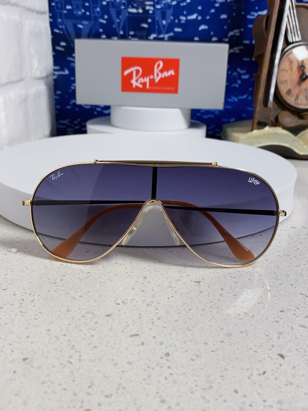 Ray-Ban RB3597 Metal Aviator Blue Lens Sunglasses for Men & Women - detail image 9