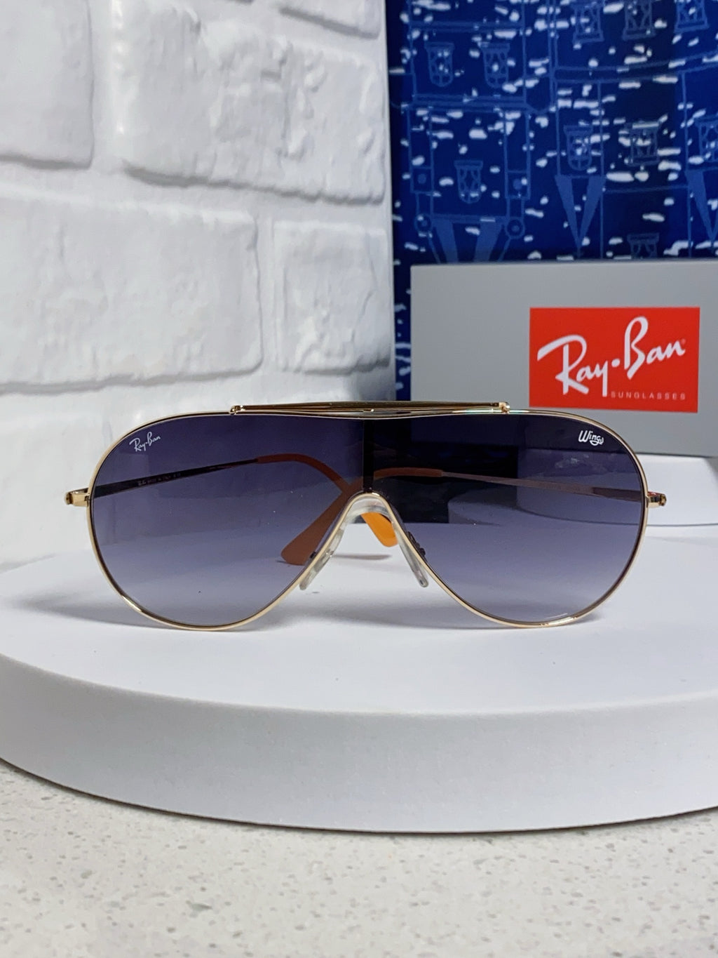 Ray-Ban RB3597 Metal Aviator Blue Lens Sunglasses for Men & Women - detail image 2