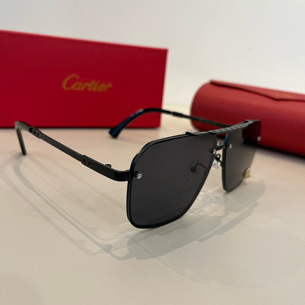 Cartier Lightweight Metal Rimless Silver Lens Sunglasses for Men & Wo - 487330