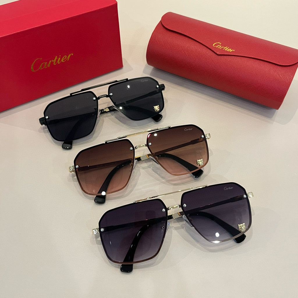 Cartier Lightweight Metal Rimless Silver Lens Sunglasses for Men & Wo - 487330 - detail image 12
