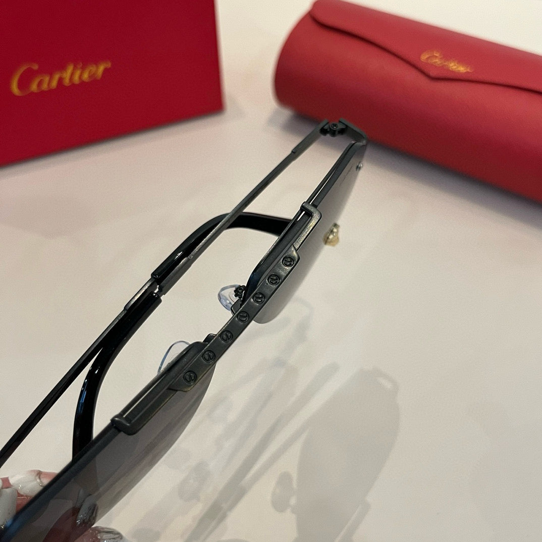 Cartier Lightweight Metal Rimless Silver Lens Sunglasses for Men & Wo - 487330 - detail image 9