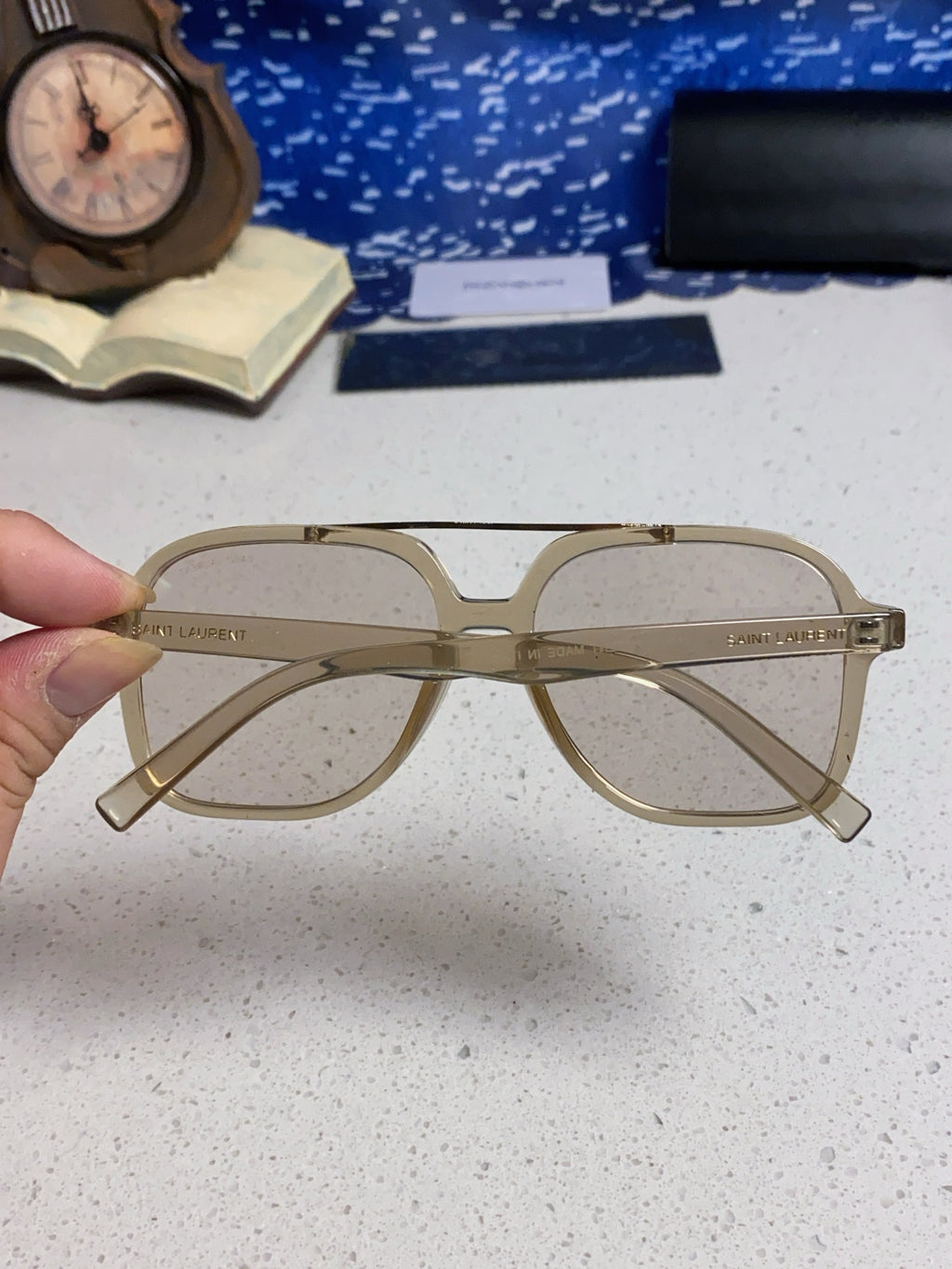 Saint Laurent SL545 Square Silver Lens Sunglasses for Men & Women - detail image 4