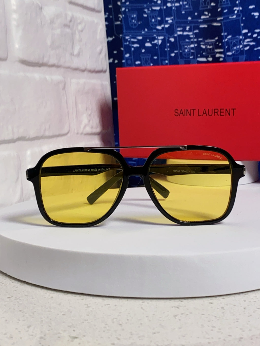 Saint Laurent SL545 Square Yellow Lens Sunglasses for Men & Women - detail image 2