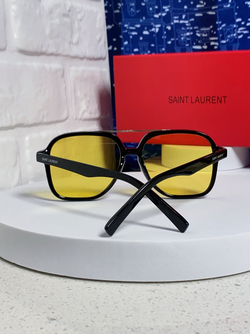 Saint Laurent SL545 Square Yellow Lens Sunglasses for Men & Women - detail image 3