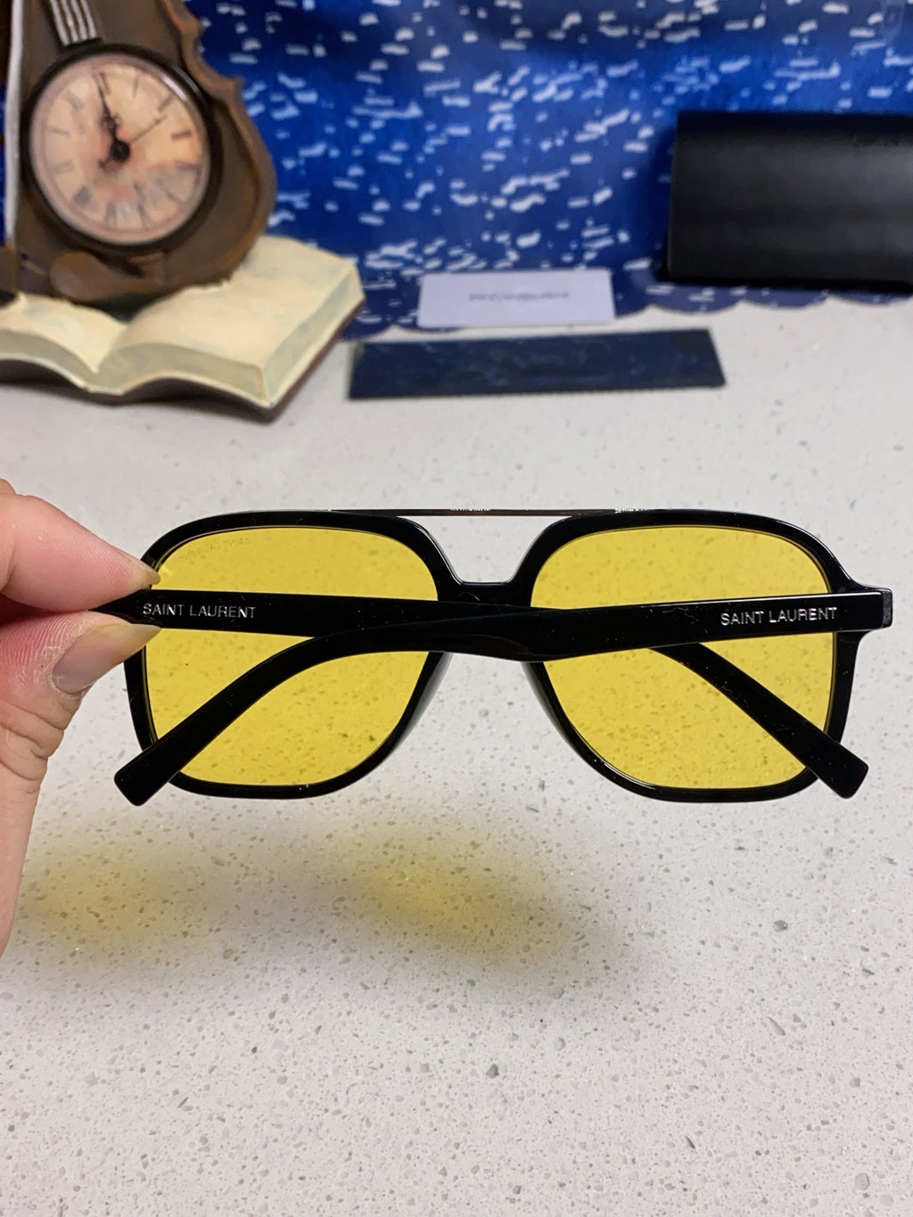 Saint Laurent SL545 Square Yellow Lens Sunglasses for Men & Women - detail image 5