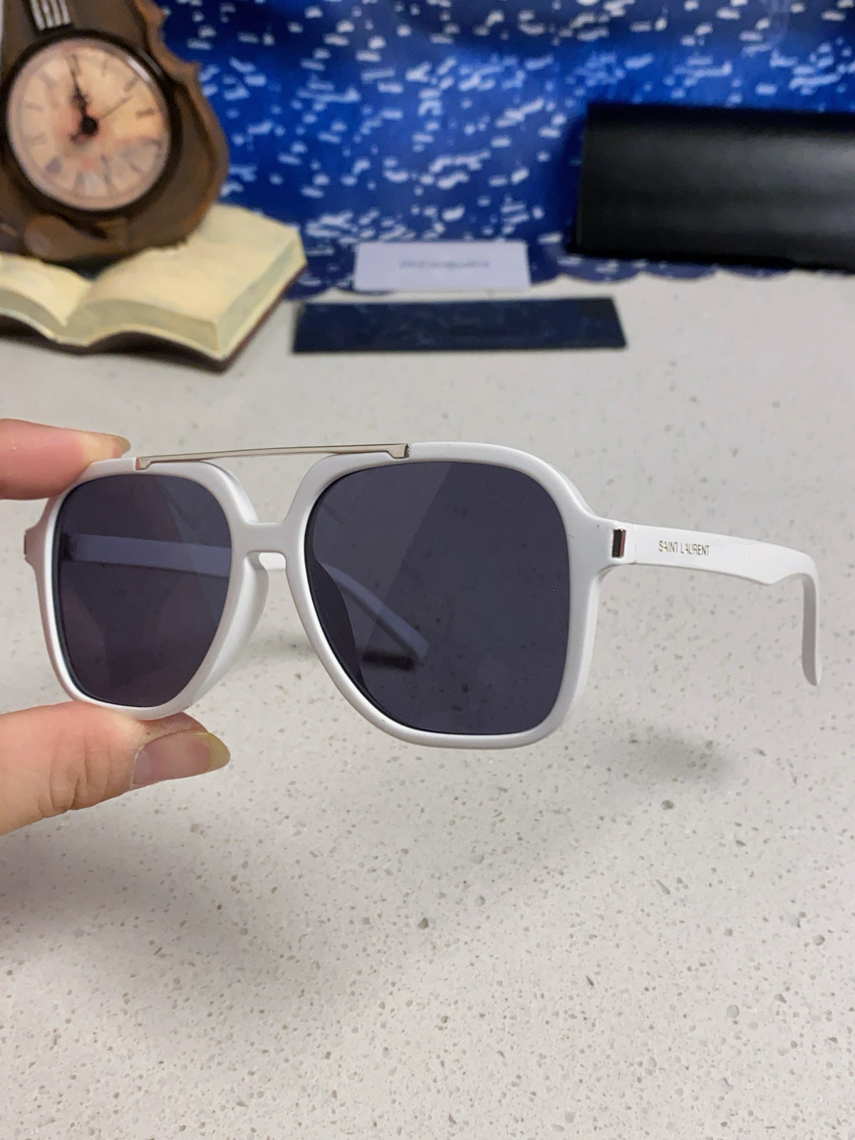 Saint Laurent SL545 Square Blue Lens Sunglasses for Men & Women - 415568 - detail image 6