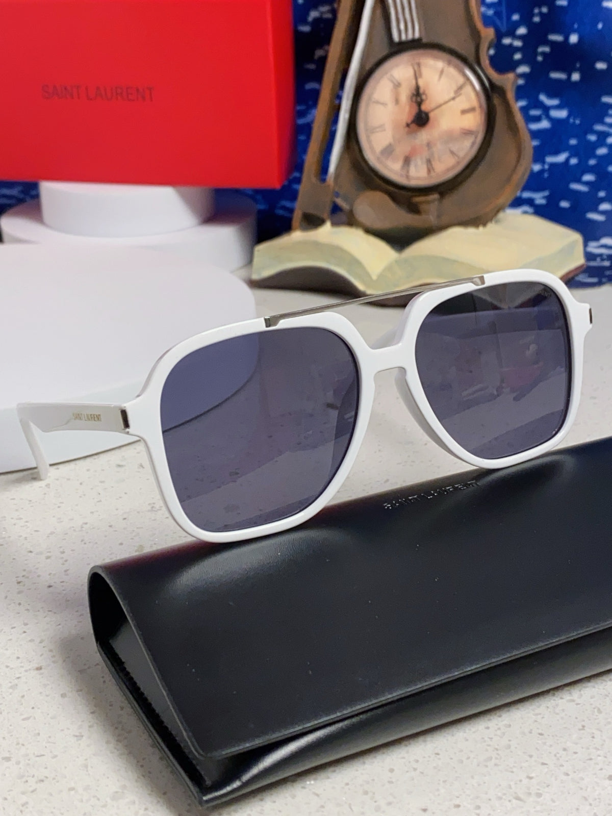 Saint Laurent SL545 Square Blue Lens Sunglasses for Men & Women - 415568 - detail image 9