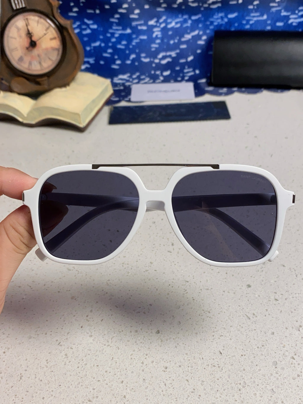 Saint Laurent SL545 Square Blue Lens Sunglasses for Men & Women - 415568 - detail image 4