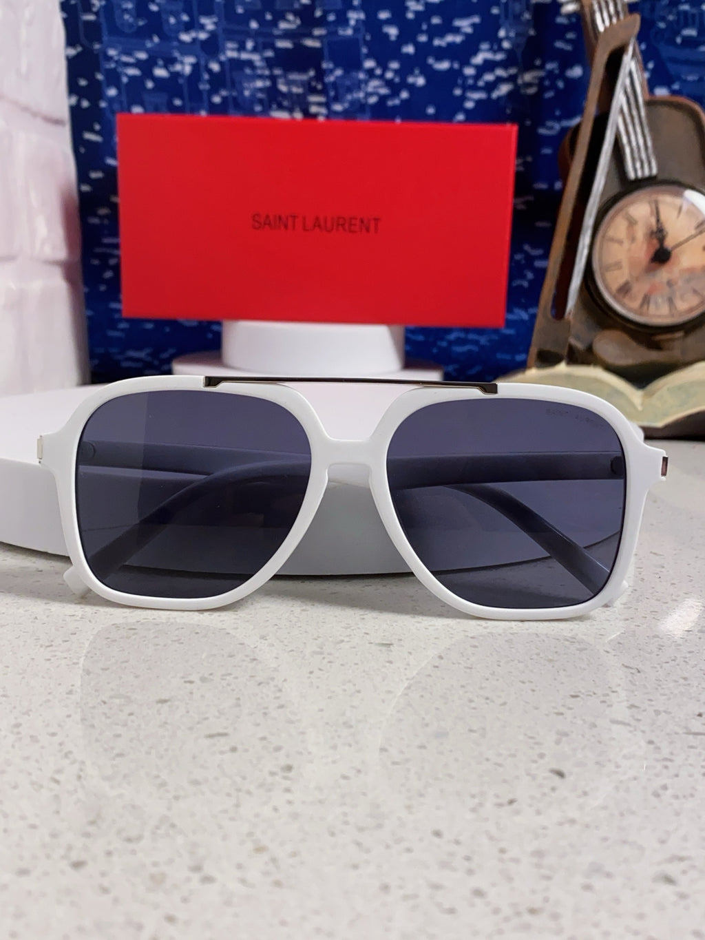 Saint Laurent SL545 Square Blue Lens Sunglasses for Men & Women - 415568 - detail image 8