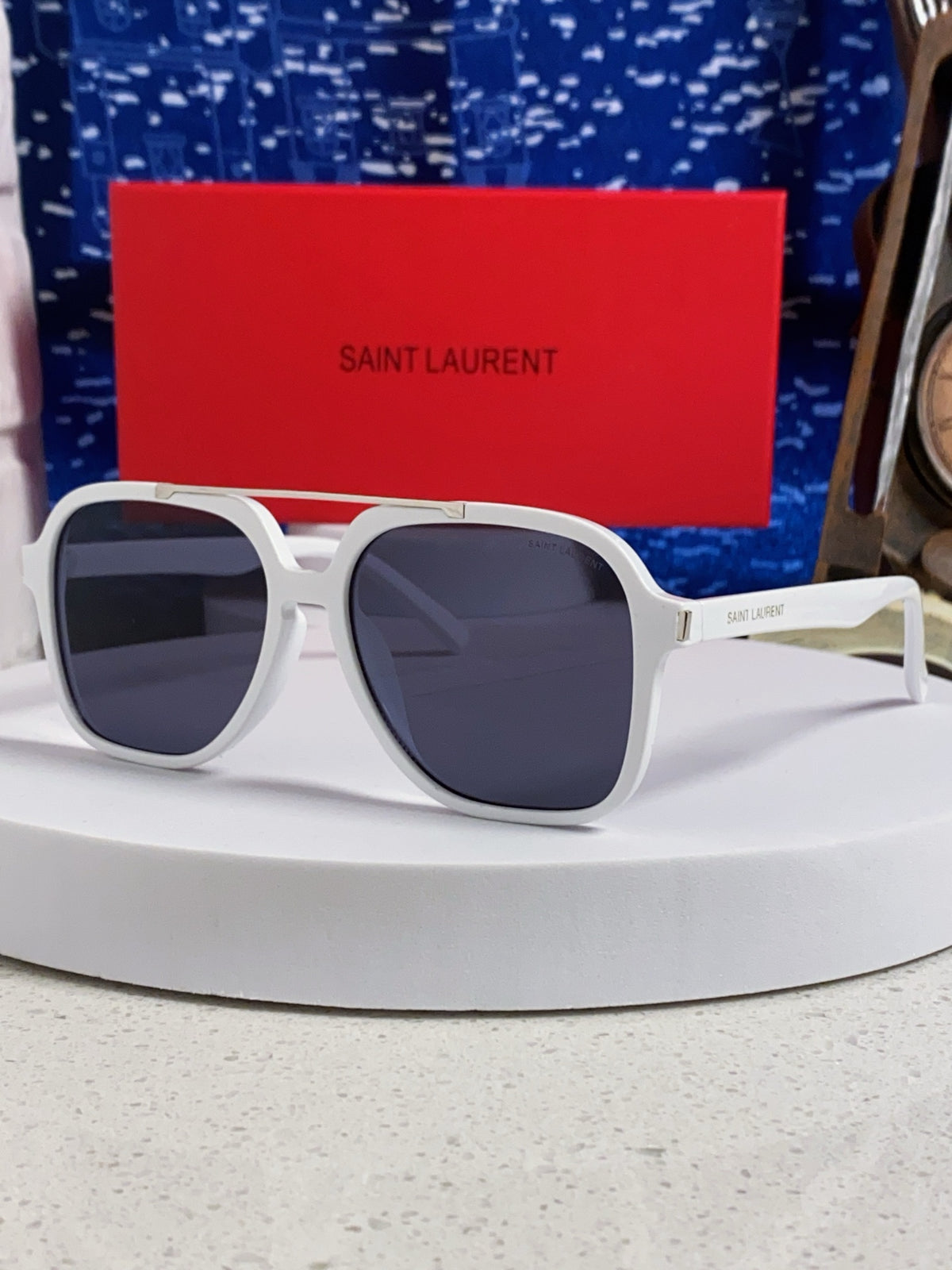 Saint Laurent SL545 Square Blue Lens Sunglasses for Men & Women - 415568