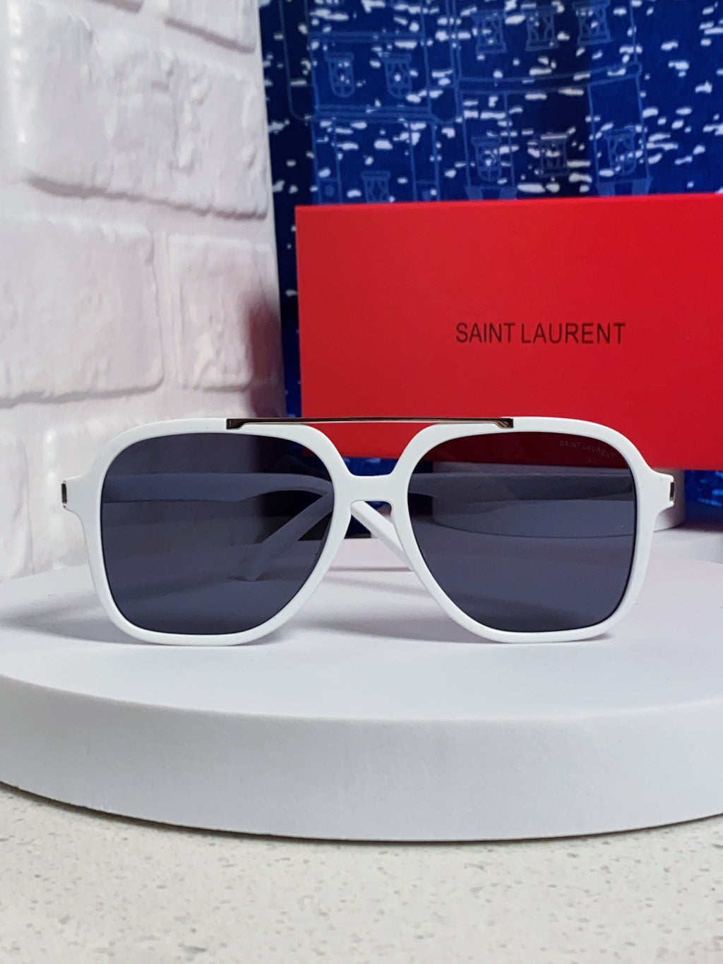 Saint Laurent SL545 Square Blue Lens Sunglasses for Men & Women - 415568 - detail image 2
