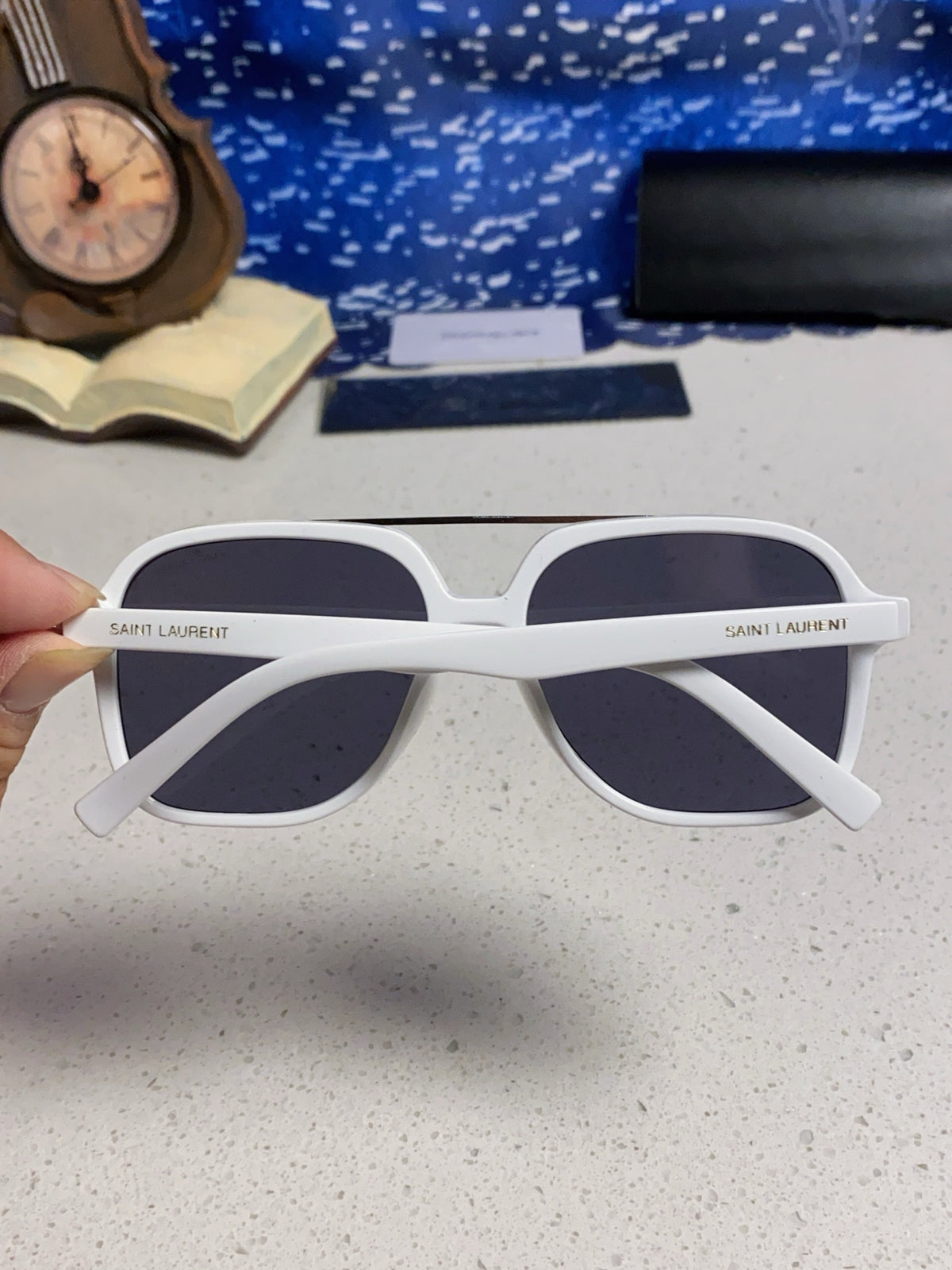 Saint Laurent SL545 Square Blue Lens Sunglasses for Men & Women - 415568 - detail image 5