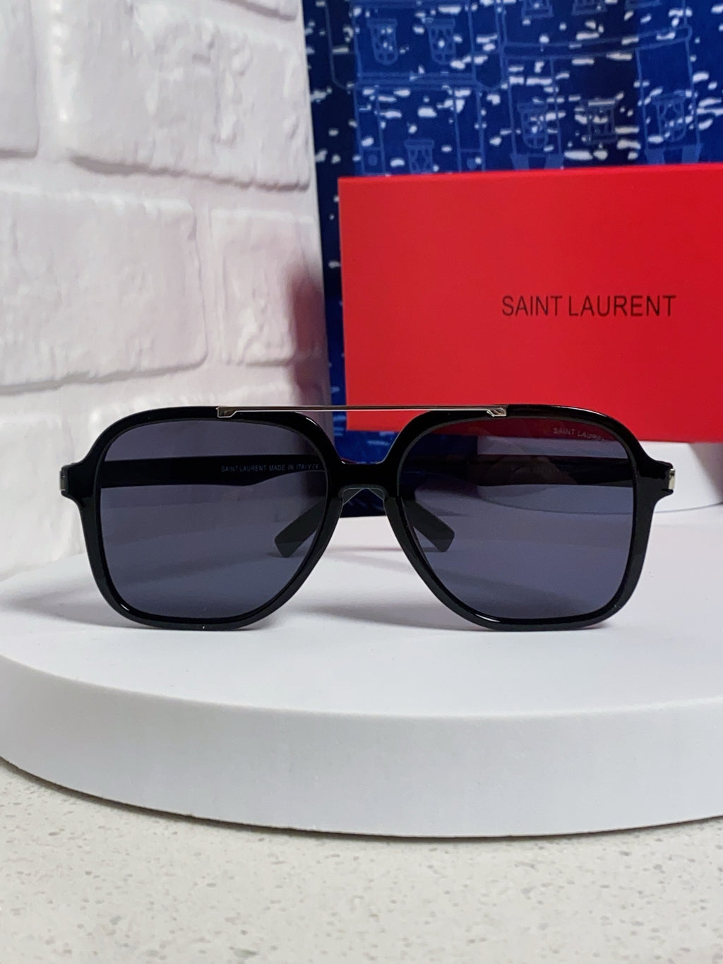 Saint Laurent SL545 Square Blue Lens Sunglasses for Men & Women - detail image 2