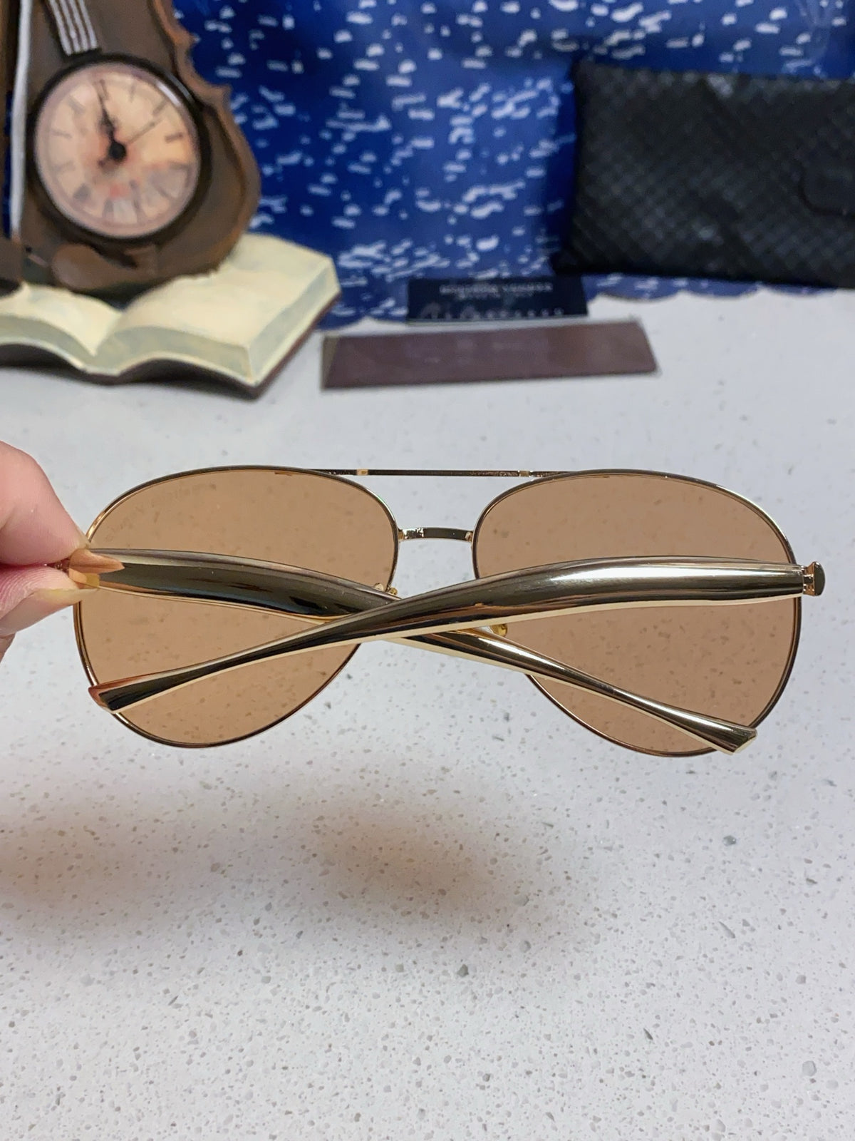 Bottega Veneta Metal Aviator Gold Lens Sunglasses for Men & Women - 867248 - detail image 5