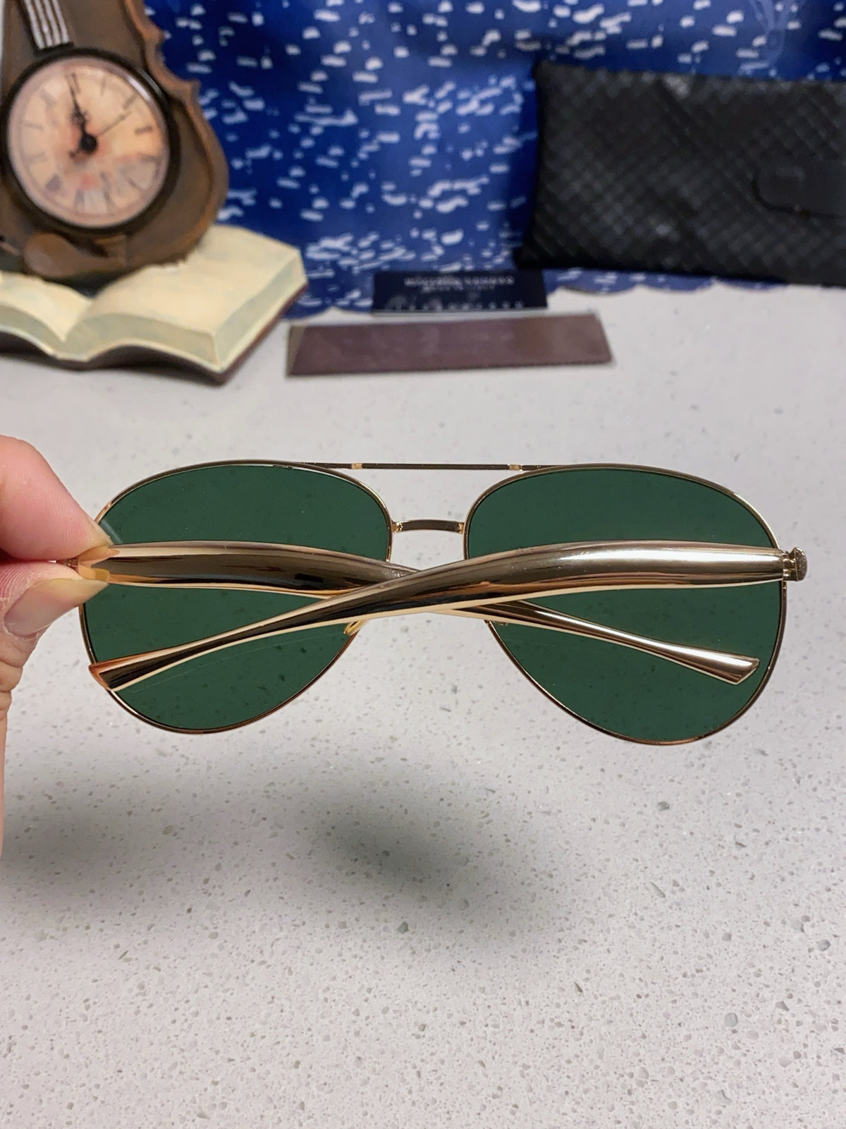 Bottega Veneta Metal Aviator Gold Lens Sunglasses for Men & Women - 416428 - detail image 5