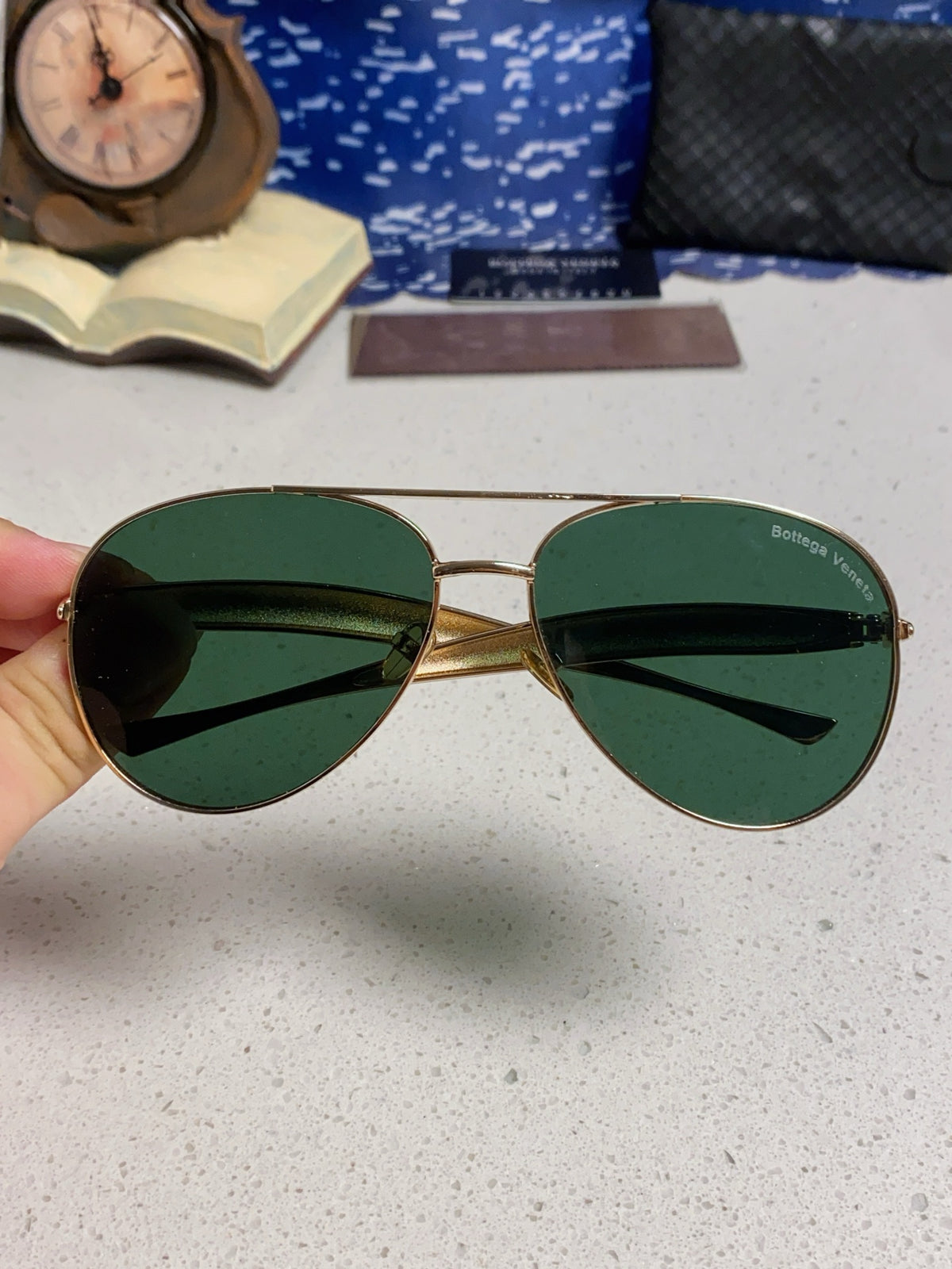 Bottega Veneta Metal Aviator Gold Lens Sunglasses for Men & Women - 867249 - detail image 4