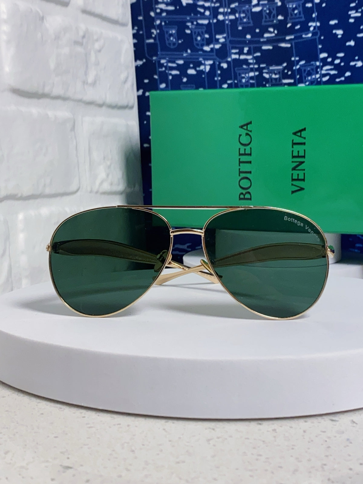 Bottega Veneta Metal Aviator Gold Lens Sunglasses for Men & Women - 867249 - detail image 2