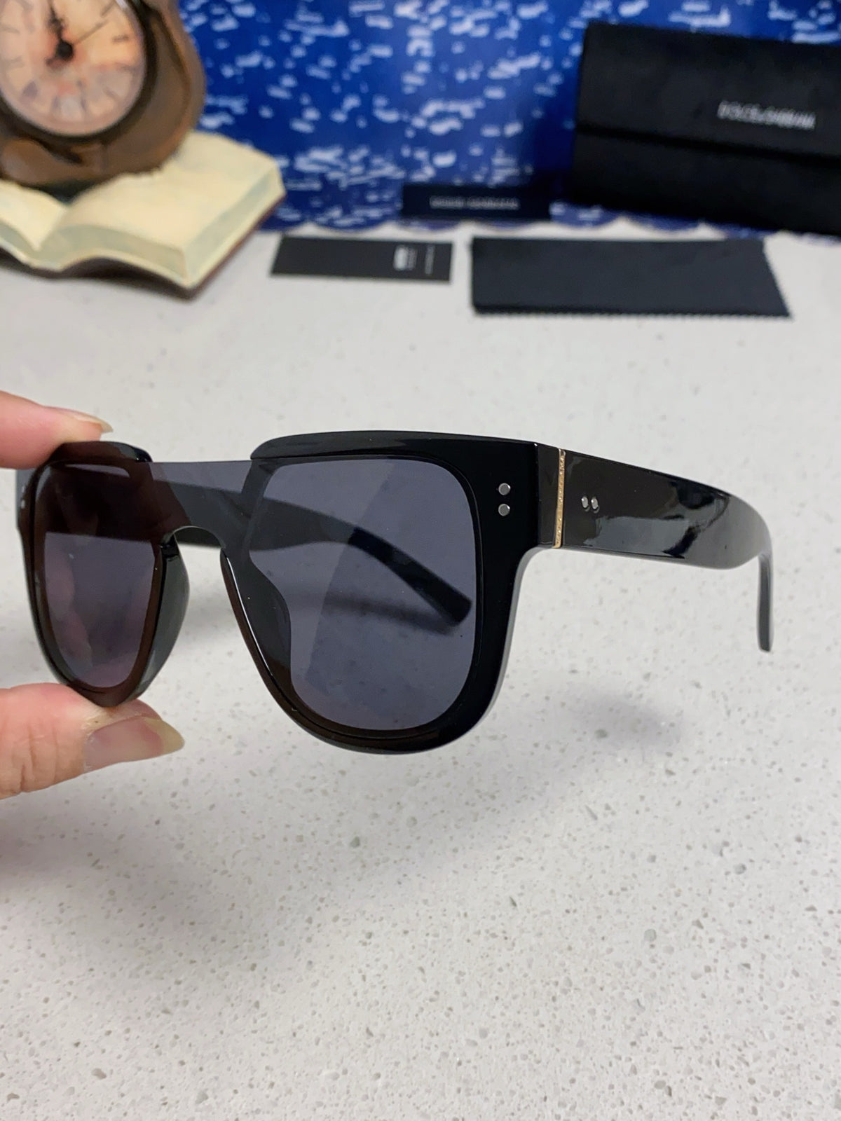 Dolce & Gabbana Square Gray Lens Sunglasses for Men & Women - detail image 6