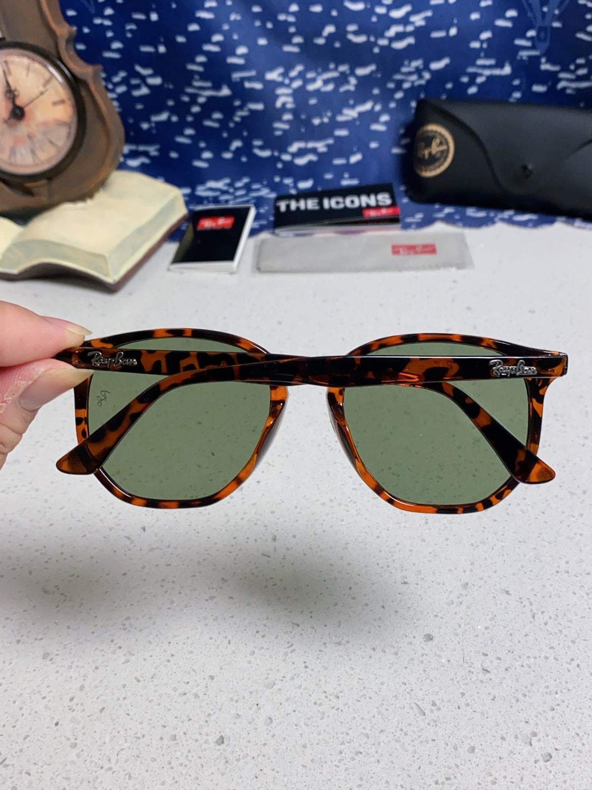 Ray-Ban RB4306 Oversized Silver Lens Sunglasses for Men & Women - detail image 5