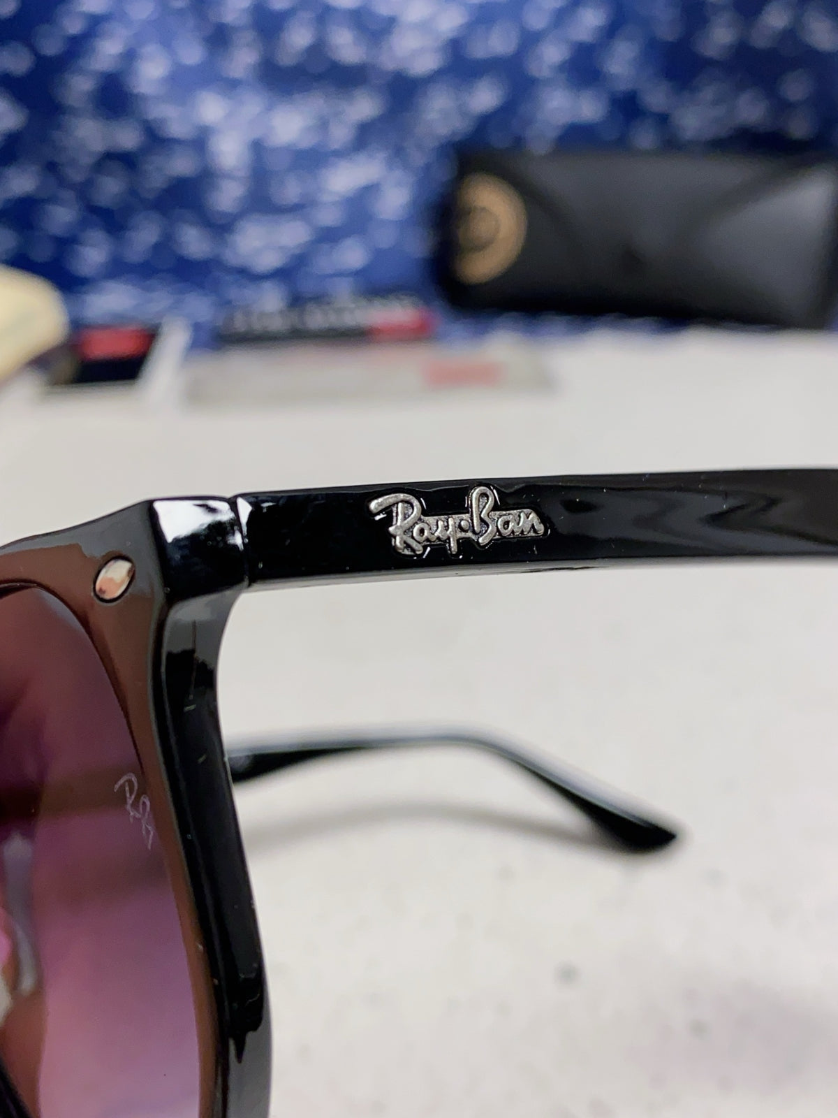 Ray-Ban RB4306 Oversized Purple Lens Sunglasses for Men & Women - detail image 7