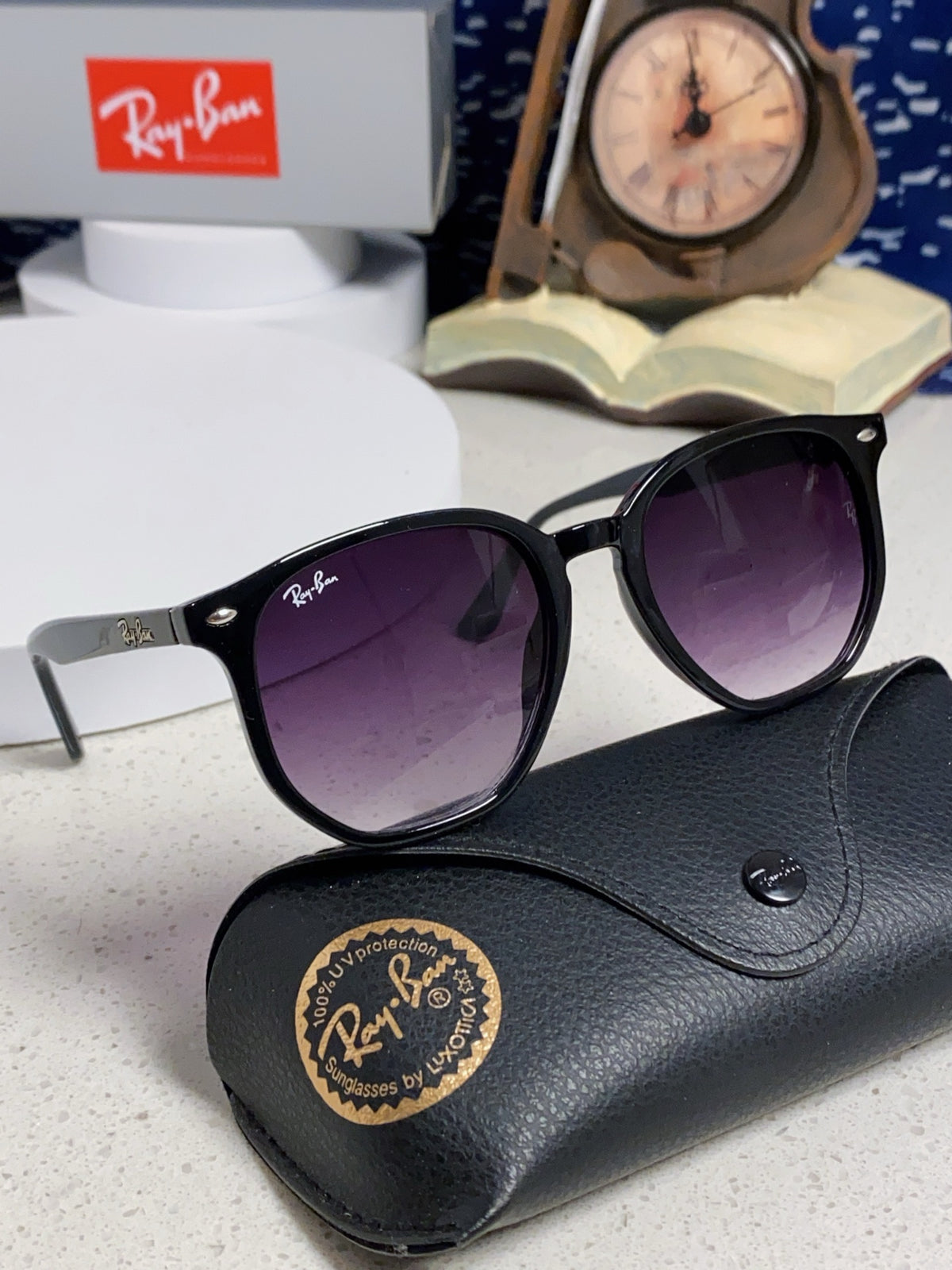Ray-Ban RB4306 Oversized Purple Lens Sunglasses for Men & Women - detail image 10