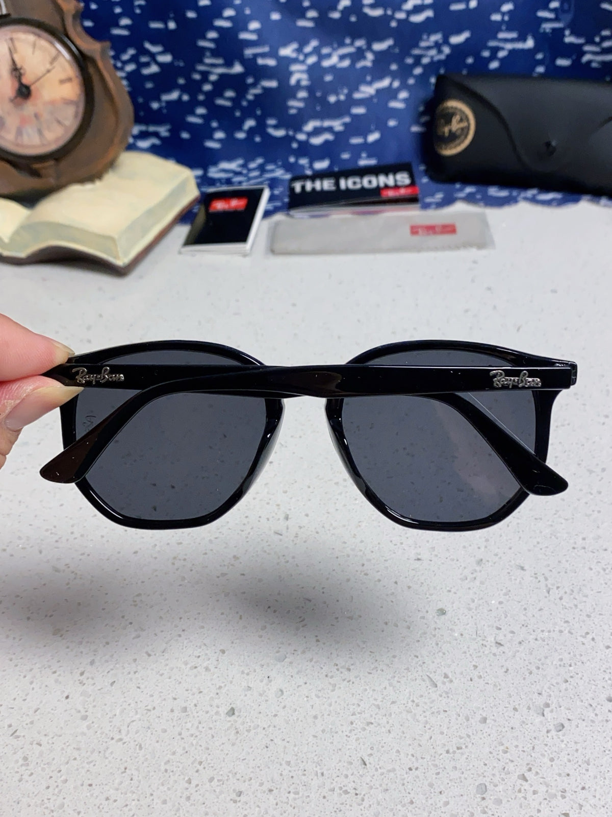 Ray-Ban RB4306 Oversized Black Lens Sunglasses for Men & Women - detail image 5