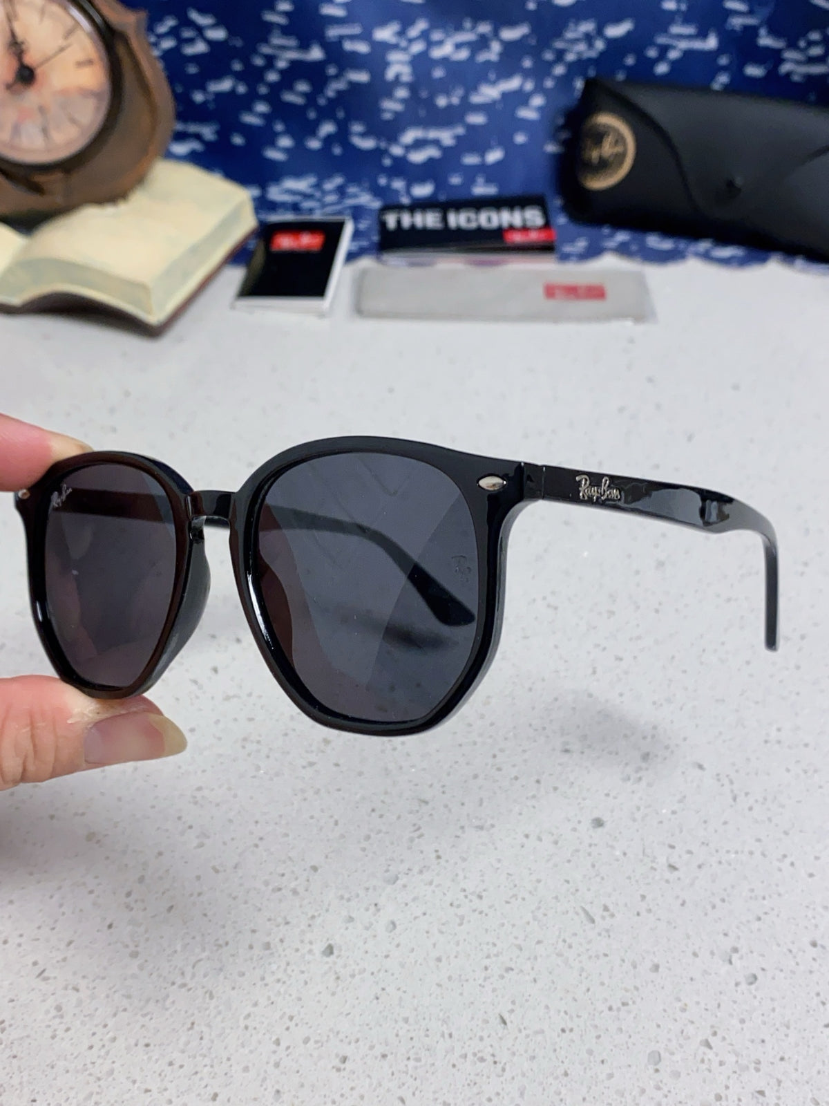 Ray-Ban RB4306 Oversized Black Lens Sunglasses for Men & Women - detail image 6
