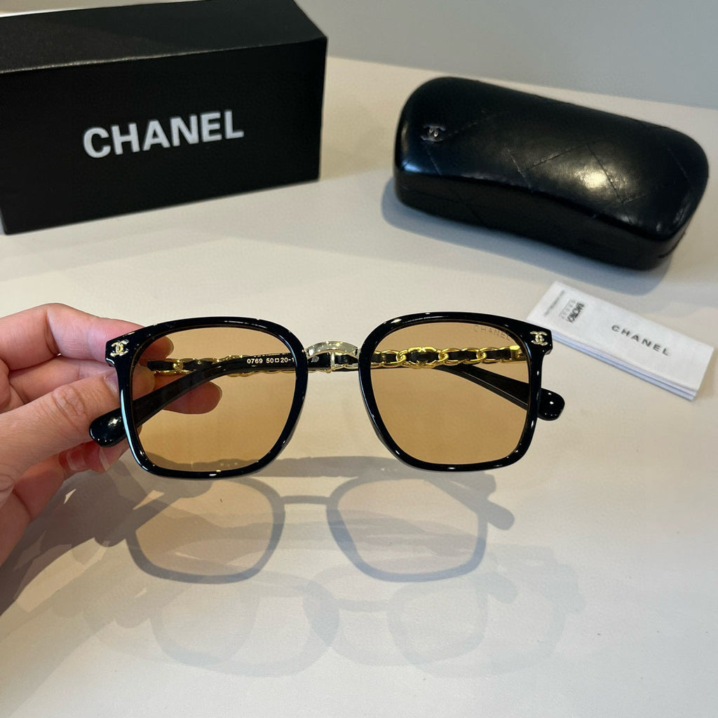 Chanel Oversized Gold Lens Sunglasses for Men & Women - 358030 - detail image 5