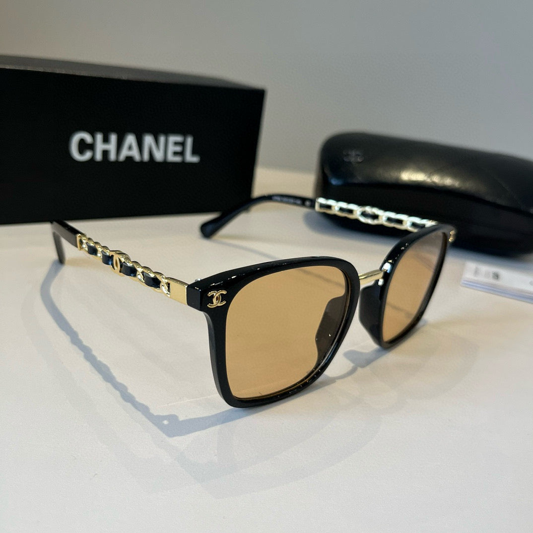 Chanel Oversized Gold Lens Sunglasses for Men & Women - 358030