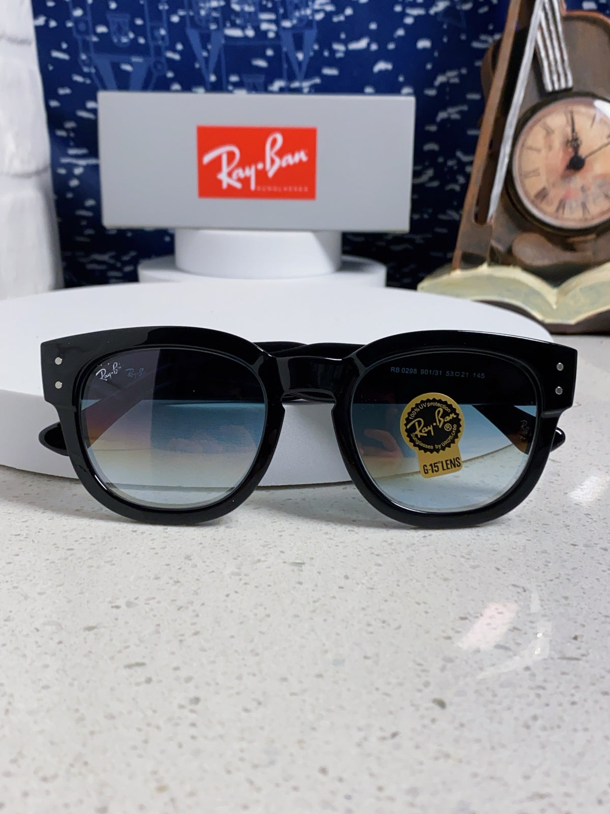 Ray-Ban RB0298 Oversized Silver Lens Sunglasses for Men - detail image 9