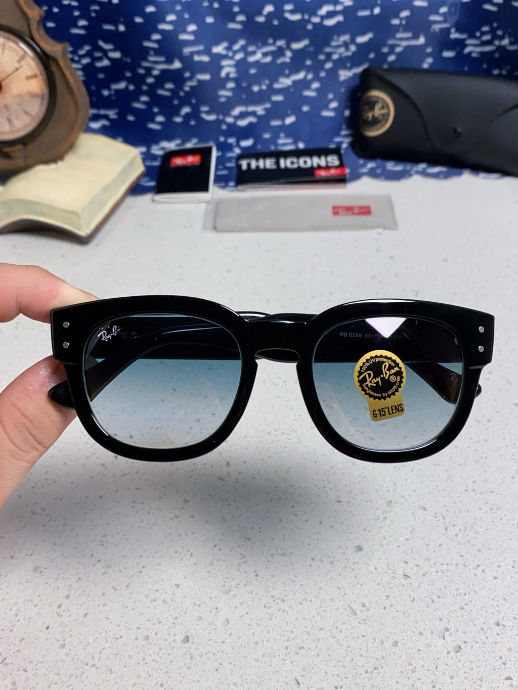Ray-Ban RB0298 Oversized Silver Lens Sunglasses for Men - 433085 - detail image 4