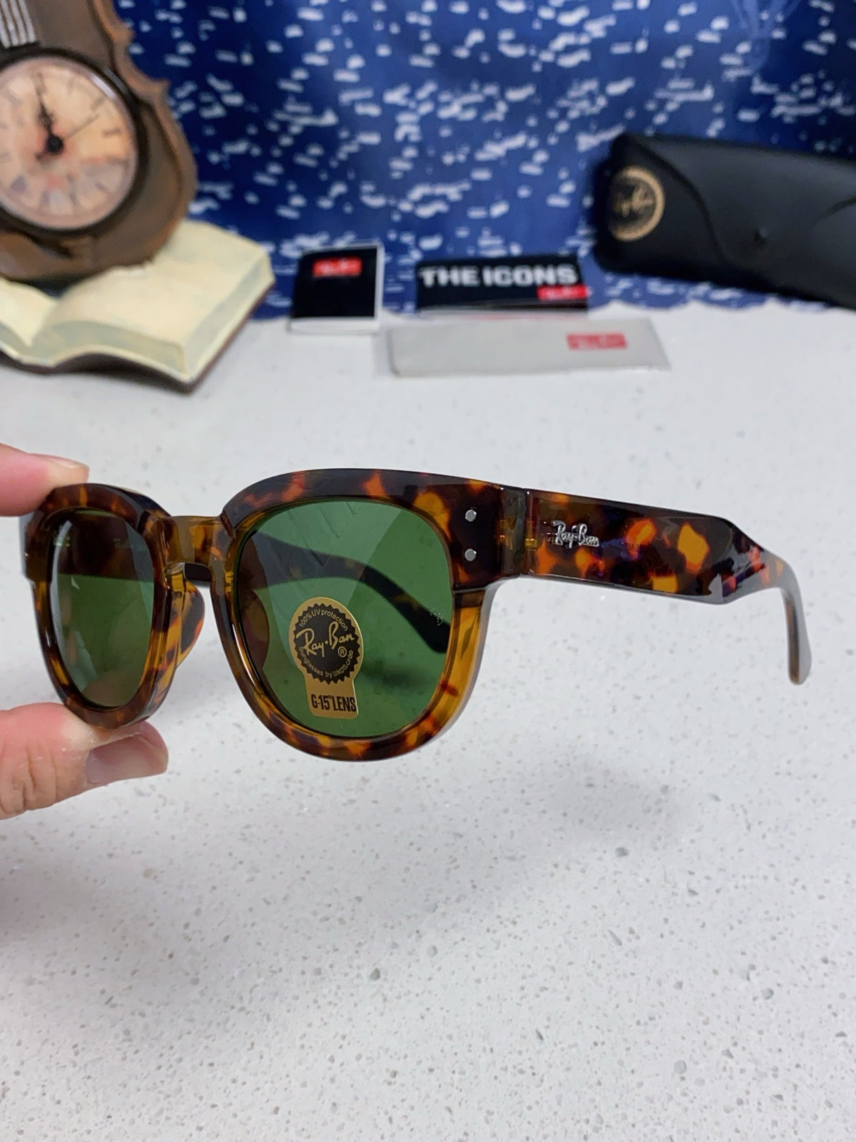 Ray-Ban RB0298 Oversized Green Lens Sunglasses for Men - 998573 - detail image 6