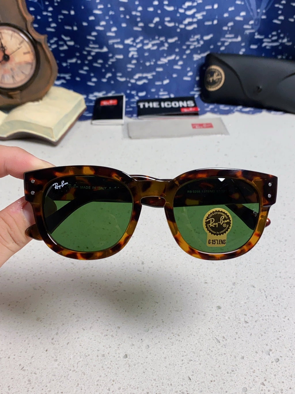Ray-Ban RB0298 Oversized Green Lens Sunglasses for Men - 433086 - detail image 4