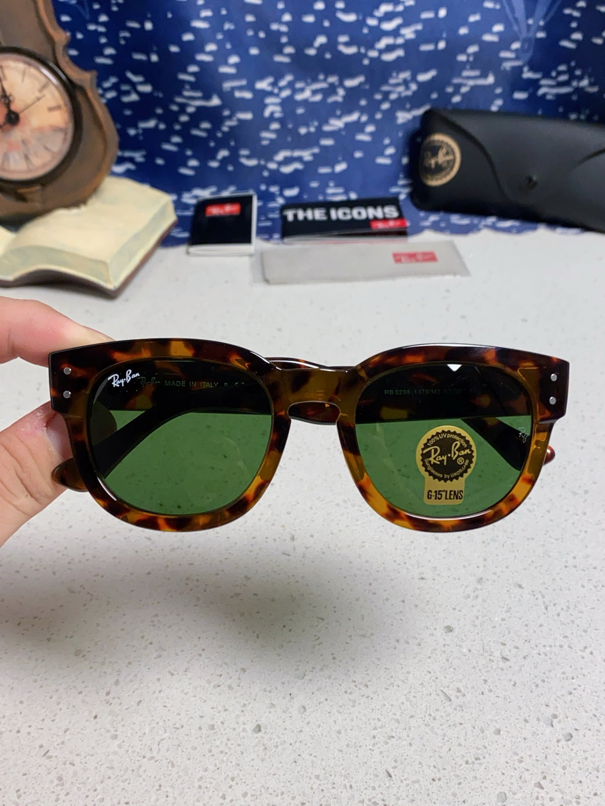 Ray-Ban RB0298 Oversized Green Lens Sunglasses for Men - 998573 - detail image 4