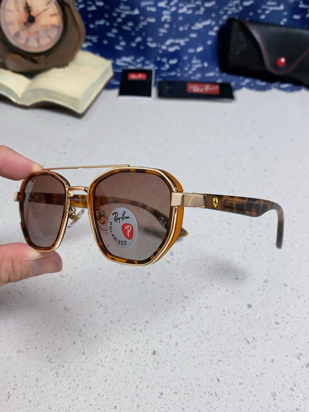 Ray-Ban Polarized Fashion Brown Lens Sunglasses for Men & Women - detail image 6