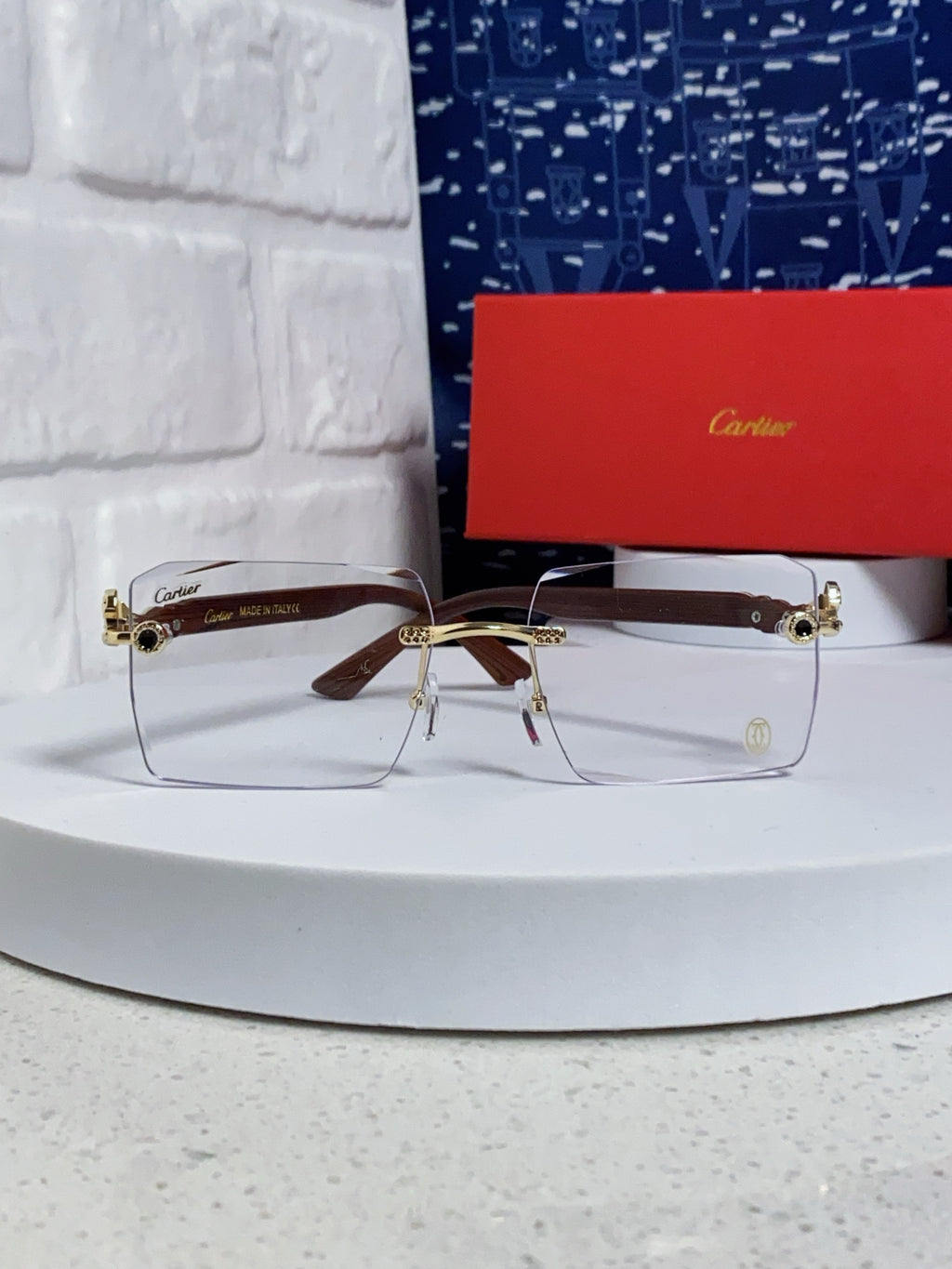 Cartier Lightweight Rimless Silver Lens Sunglasses for Men & Women - 487370 - detail image 2