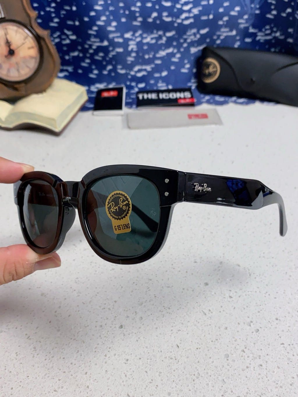 Ray-Ban RB0298 Oversized Black Lens Sunglasses for Men - detail image 6