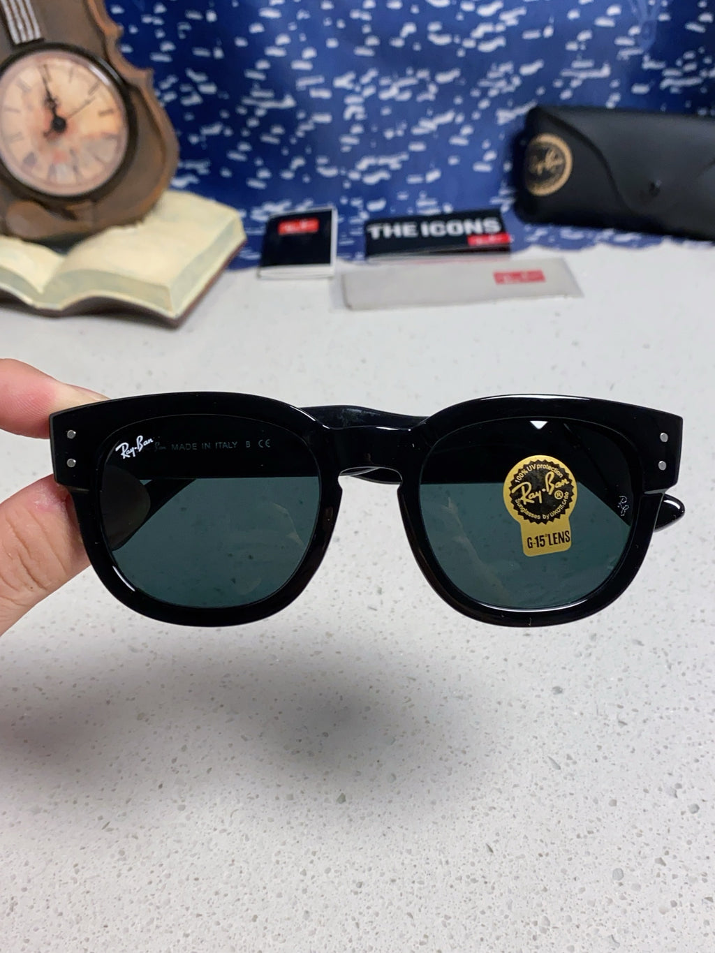 Ray-Ban RB0298 Oversized Black Lens Sunglasses for Men - detail image 4