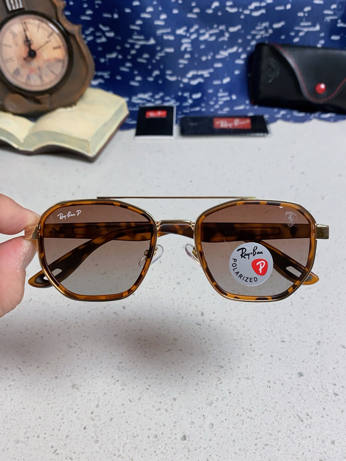 Ray-Ban Polarized Fashion Brown Lens Sunglasses for Men & Women - detail image 4