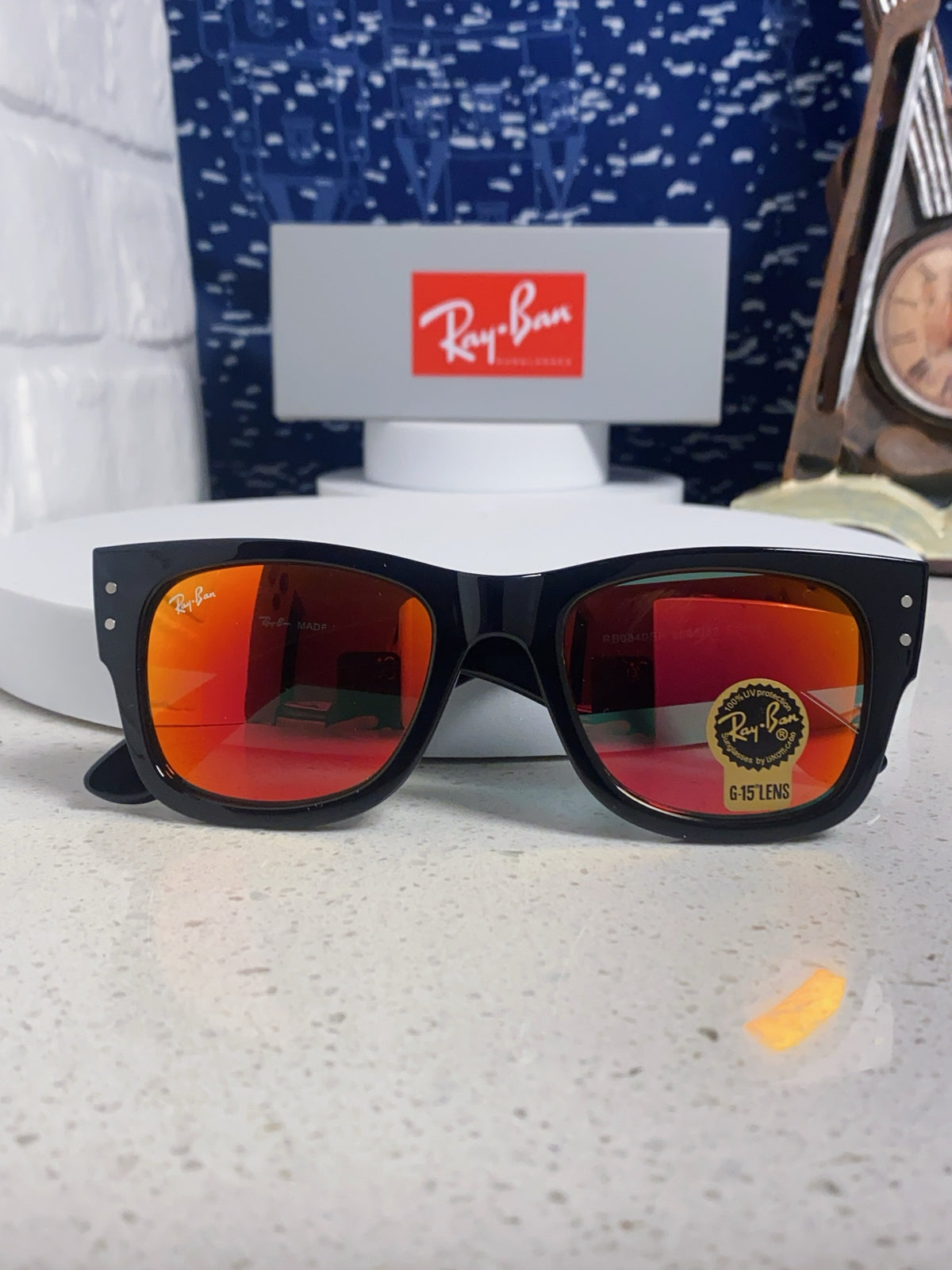 Ray-Ban RB0840 Square Red Lens Sunglasses for Men & Women - detail image 8