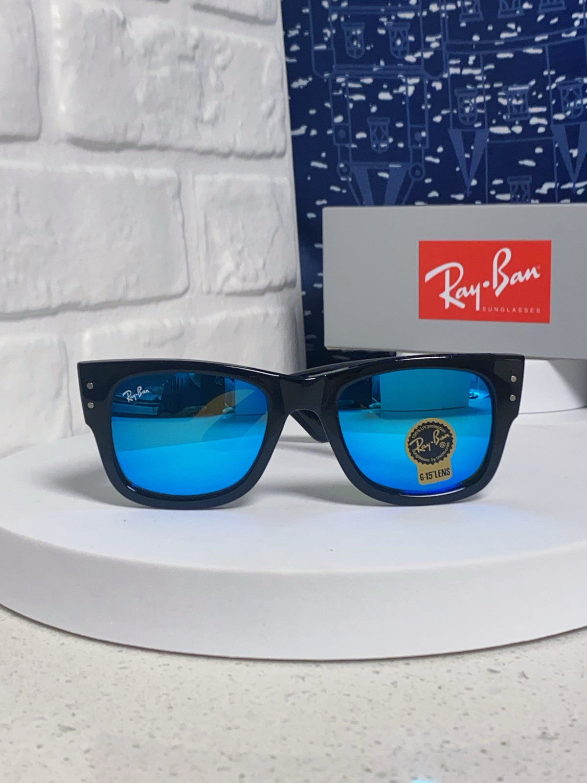 Ray-Ban RB0840 Square Blue Lens Sunglasses for Men & Women - 433098 - detail image 2