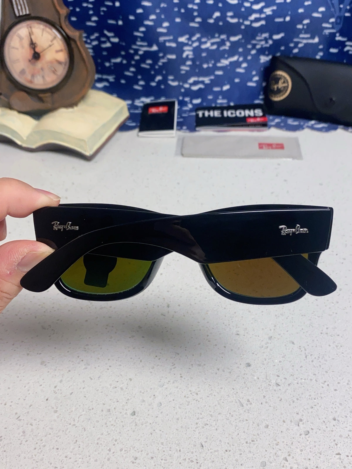 Ray-Ban RB0840 Square Blue Lens Sunglasses for Men & Women - 433098 - detail image 5