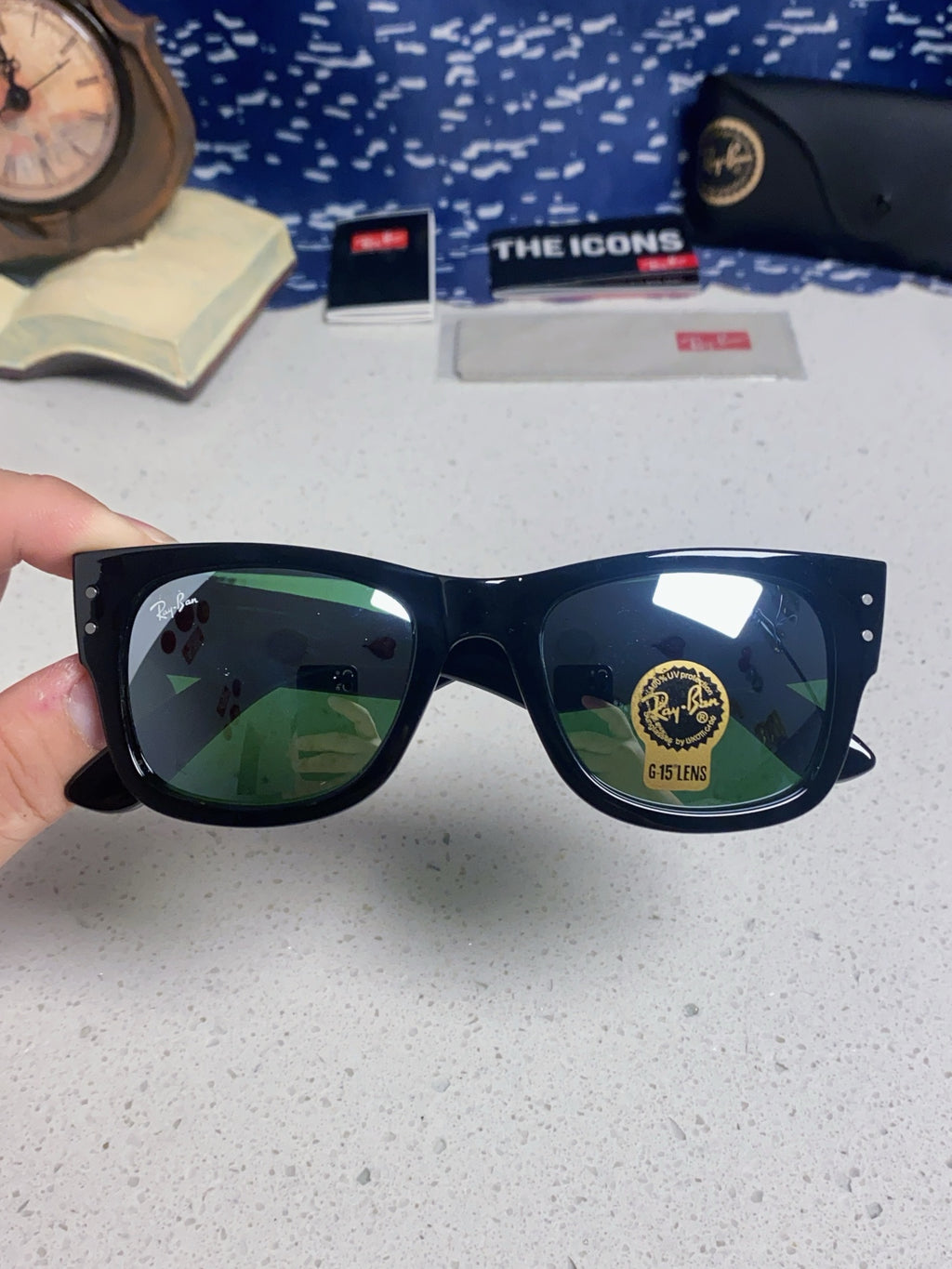 Ray-Ban RB0840 Square Silver Lens Sunglasses for Men & Women - 358957 - detail image 4