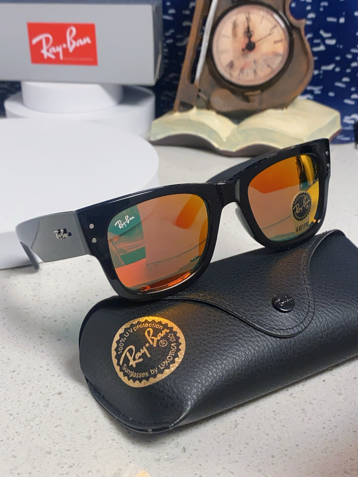 Ray-Ban RB0840 Square Red Lens Sunglasses for Men & Women - detail image 9