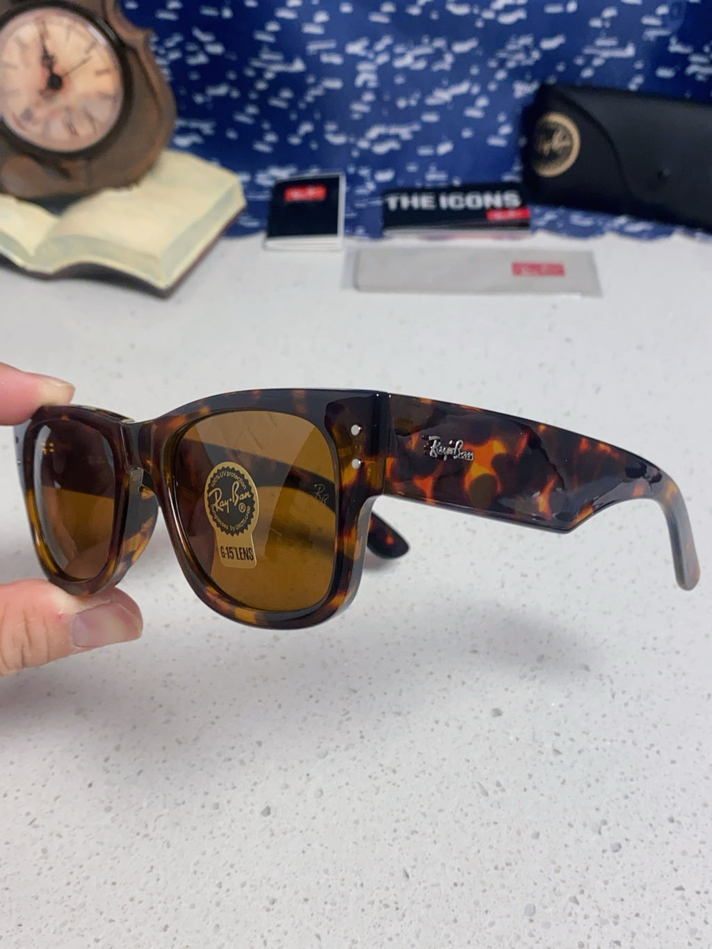 Ray-Ban RB0840 Square Brown Lens Sunglasses for Men & Women - 358958 - detail image 6
