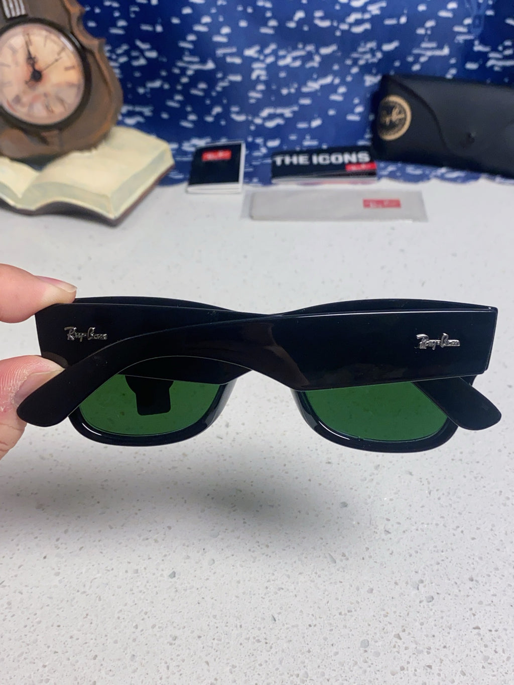Ray-Ban RB0840 Square Black Lens Sunglasses for Men & Women - detail image 5