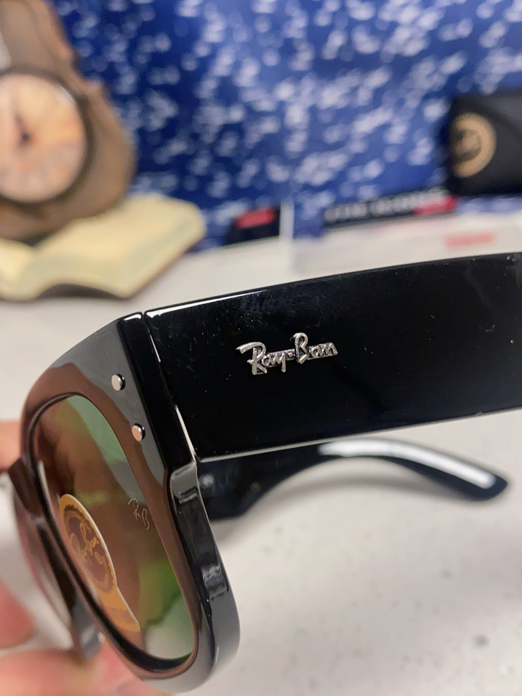 Ray-Ban RB0840 Square Black Lens Sunglasses for Men & Women - detail image 7