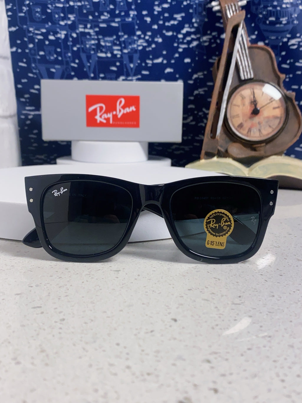 Ray-Ban RB0840 Square Silver Lens Sunglasses for Men & Women - detail image 9